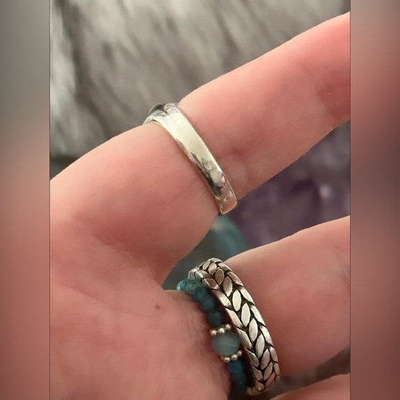 Sold ❤️ Navajo galaxy starry nights inlay sterling silver ring - Picture 4 of 9